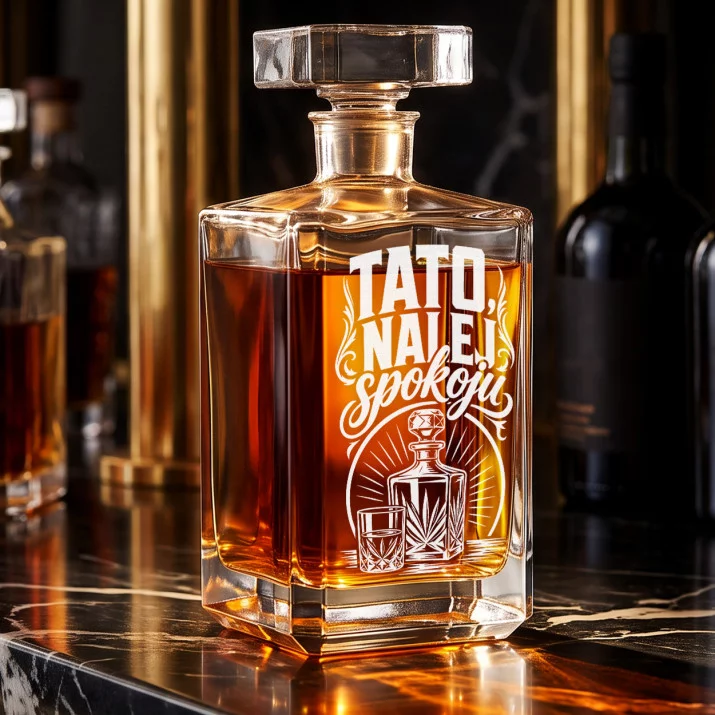 Karafka Do Whisky z Grawerem Na Dzień Ojca Prezent Dla Taty: Tato, Nalej Spokoju