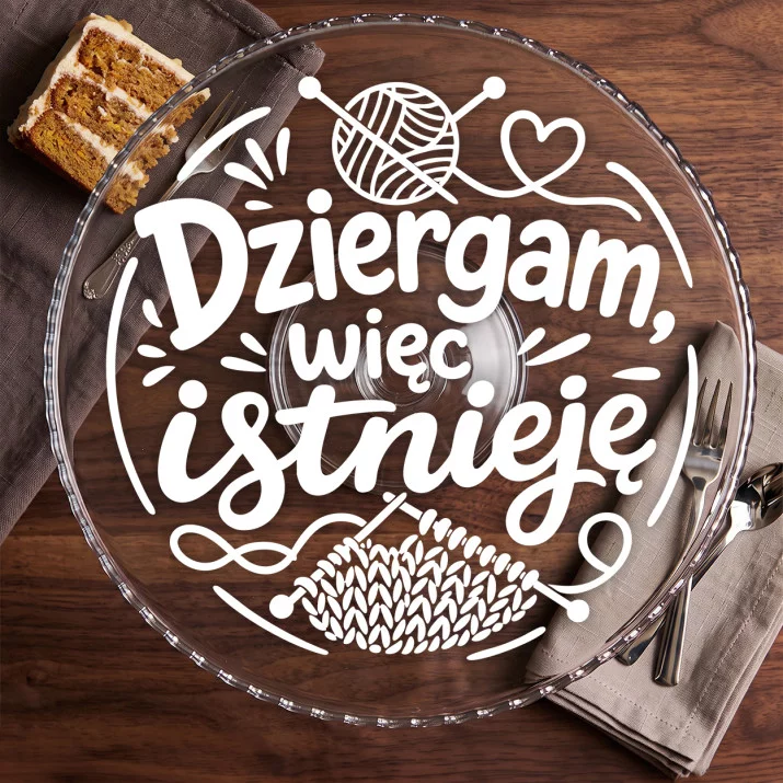 Patera Na Ciasto Dla Dziewiarki Prezent Dla Kobiety: Włóczkowy Humor Patera Na Ciasto Dla Dziewiarki Prezent Dla Kobiety: Włóczkowy Humor