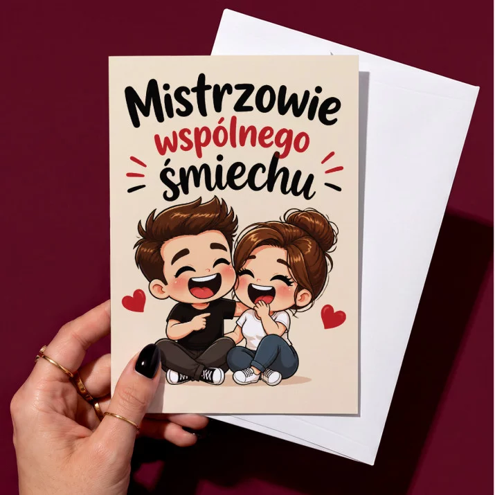 Kartka z Życzeniami Na Rocznicę Ślubu Na Walentynki Dla Pary: Chibi Miłość I Humor Kartka z Życzeniami Na Rocznicę Ślubu Na Walentynki Dla Pary: Chibi Miłość I Humor