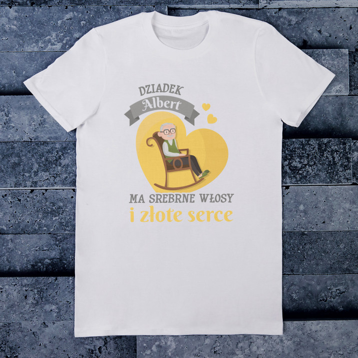 Złote serce - Koszulka męska z nadrukiem