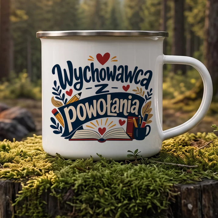 Kubek Emaliowany Dla Wychowawcy Prezent Na Dzień Nauczyciela Dla Mężczyzny: Nauczycielska Duma Kubek Emaliowany Dla Wychowawcy Prezent Na Dzień Nauczyciela Dla Mężczyzny: Nauczycielska Duma