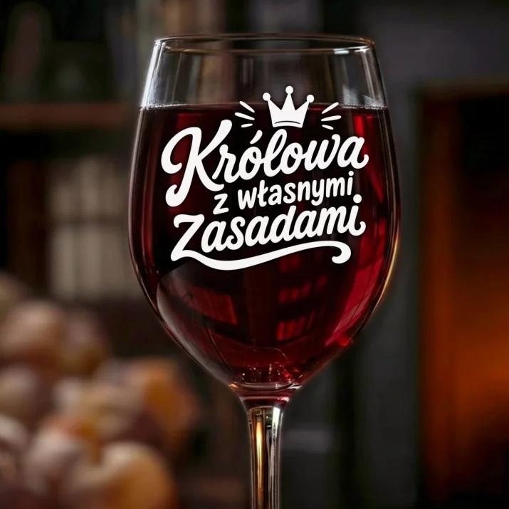 Kieliszek Do Wina Dla Partnerki Prezent Na Walentynki Dla Kobiety: Królowa Z Własnymi Zasadami