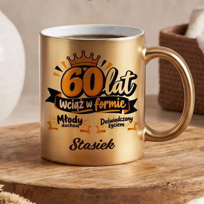 Złoty Kubek Dla 60 Latka Prezent Na 60 Urodziny Dla Mężczyzny: 60 Lat, Wciąż W Formie