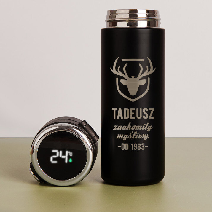 Znakomity myśliwy - Kubek termiczny z wyświetlaczem LED Znakomity myśliwy - Kubek termiczny z wyświetlaczem LED