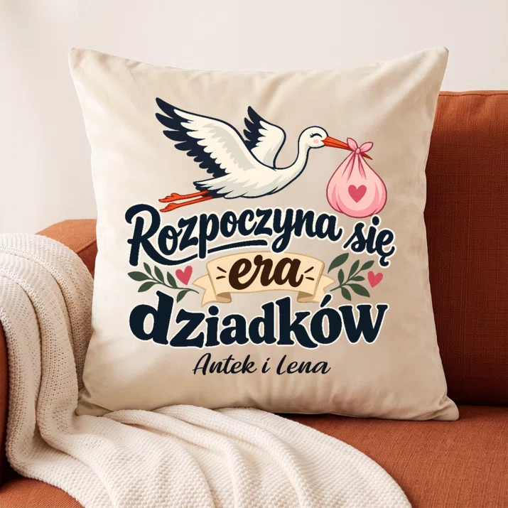 Poduszka Dekoracyjna Dla Przyszłych Dziadków Prezent Dla Pary: Rozpoczyna Się Era
