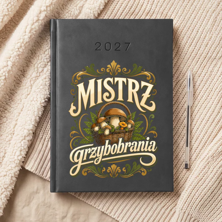 Kalendarz Książkowy A5 2027 Dla Grzybiarza Prezent Dla Mężczyzny: Grzybiarski Emblemat Kalendarz Książkowy A5 2027 Dla Grzybiarza Prezent Dla Mężczyzny: Grzybiarski Emblemat