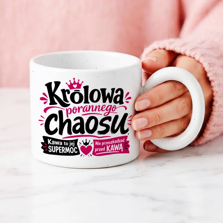 Kubek Z Okrągłym Uchem Na Mikołaja Prezent Dla Kobiety: Poranna Królowa Kubek Z Okrągłym Uchem Na Mikołaja Prezent Dla Kobiety: Poranna Królowa