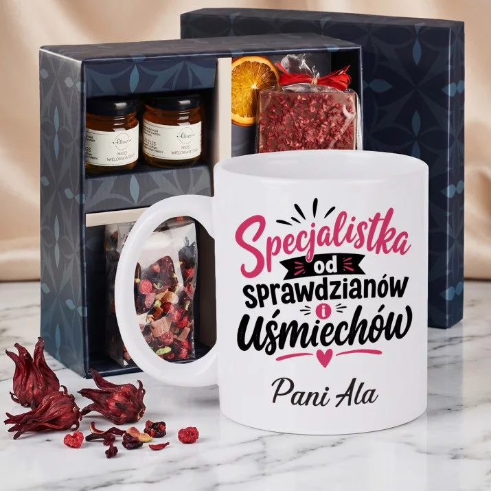 Zestaw Prezenowy z Kubkiem Dla Nauczycielki Na Dzień Nauczyciela Dla Kobiety: Specjalistka Od