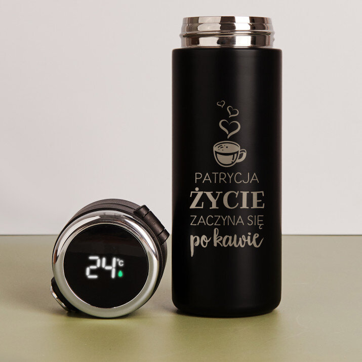Życie po kawie - Kubek termiczny z wyświetlaczem LED Życie po kawie - Kubek termiczny z wyświetlaczem LED