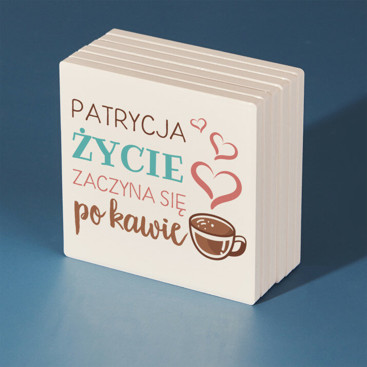 Życie po kawie - Podkładki ceramiczne pod kubek