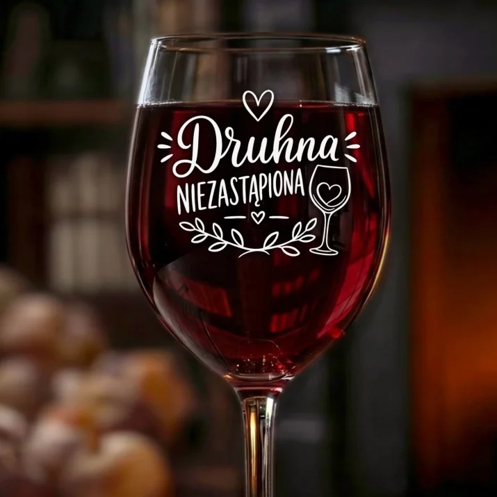 Kieliszek Do Wina Dla Druhny Prezent Dla Kobiety: Druhna Niezastąpiona Grawer Kieliszek Do Wina Dla Druhny Prezent Dla Kobiety: Druhna Niezastąpiona Grawer