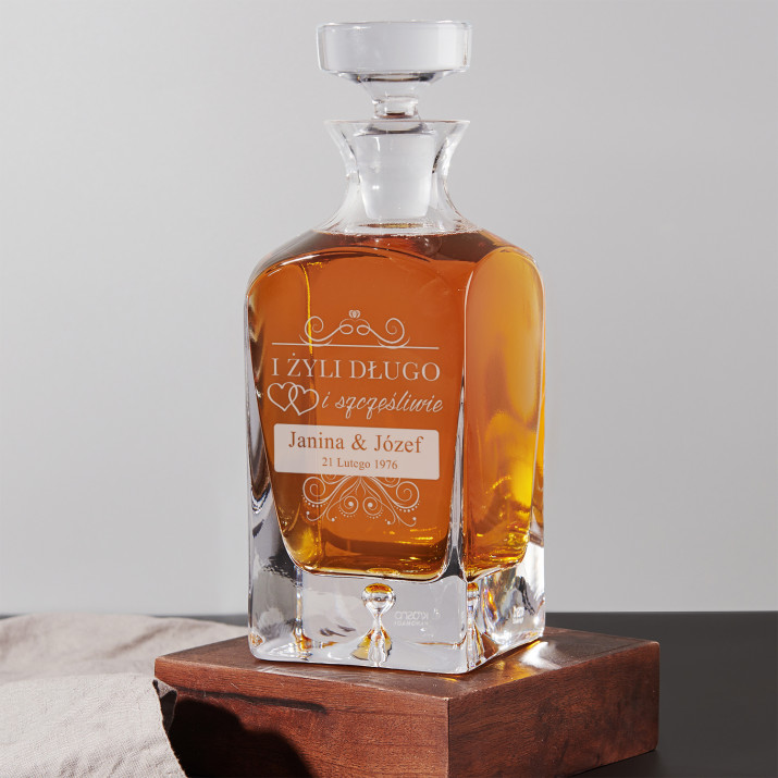 Żyli długo - grawerowana karafka do whisky