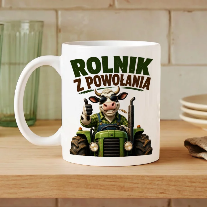 Kubek Z Nadrukiem Dla Rolnika Prezent Dla Mężczyzny: Rolnik Z Powołania Kubek Z Nadrukiem Dla Rolnika Prezent Dla Mężczyzny: Rolnik Z Powołania