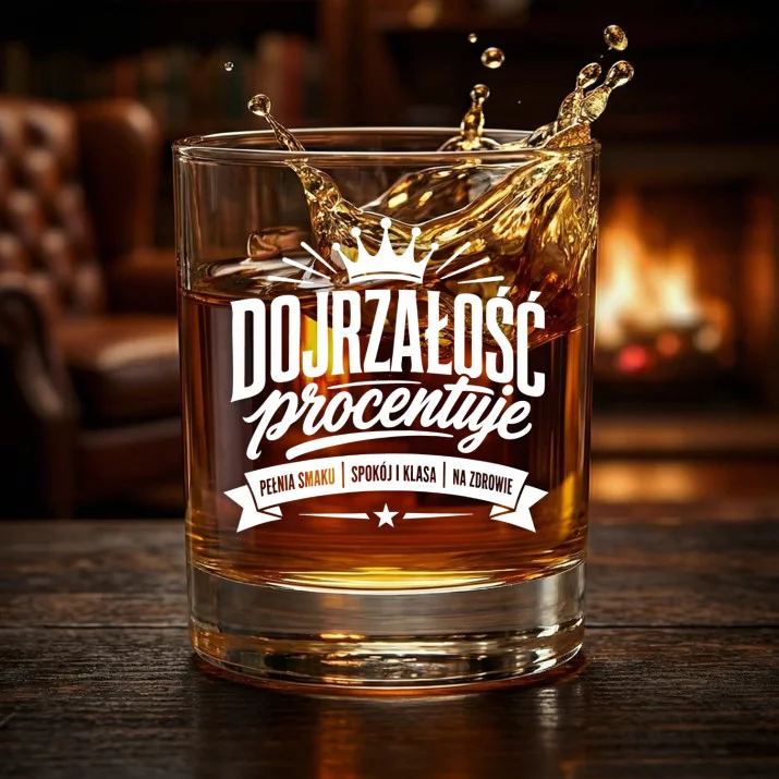 Szklanka Do Whisky Dla Seniora Prezent Dla Mężczyzny: Dojrzałość Procentuje Szklanka Do Whisky Dla Seniora Prezent Dla Mężczyzny: Dojrzałość Procentuje