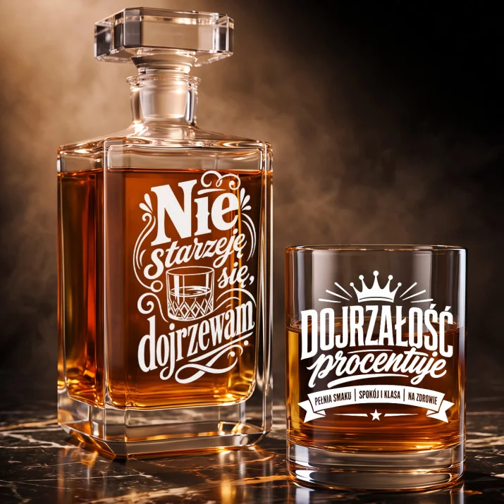 Zestaw Do Whisky Dla Seniora Prezent Dla Mężczyzny: Dojrzewanie Z Humorem Zestaw Do Whisky Dla Seniora Prezent Dla Mężczyzny: Dojrzewanie Z Humorem