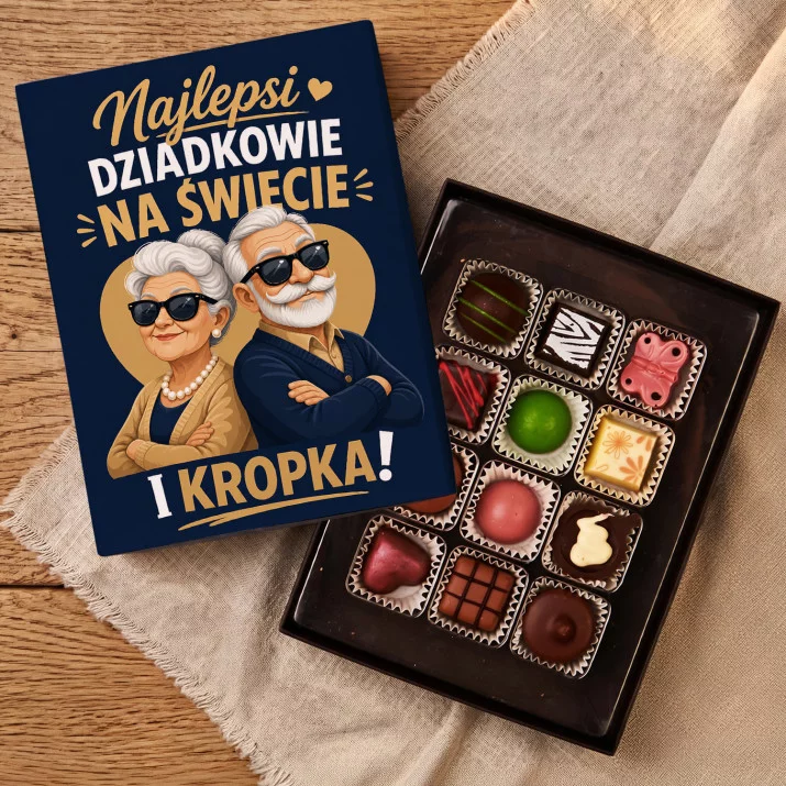 Czekoladki Na Dzień Babci i Dziadka Prezent Dla Babci i Dziadka : Najlepsi Dziadkowie Kropka