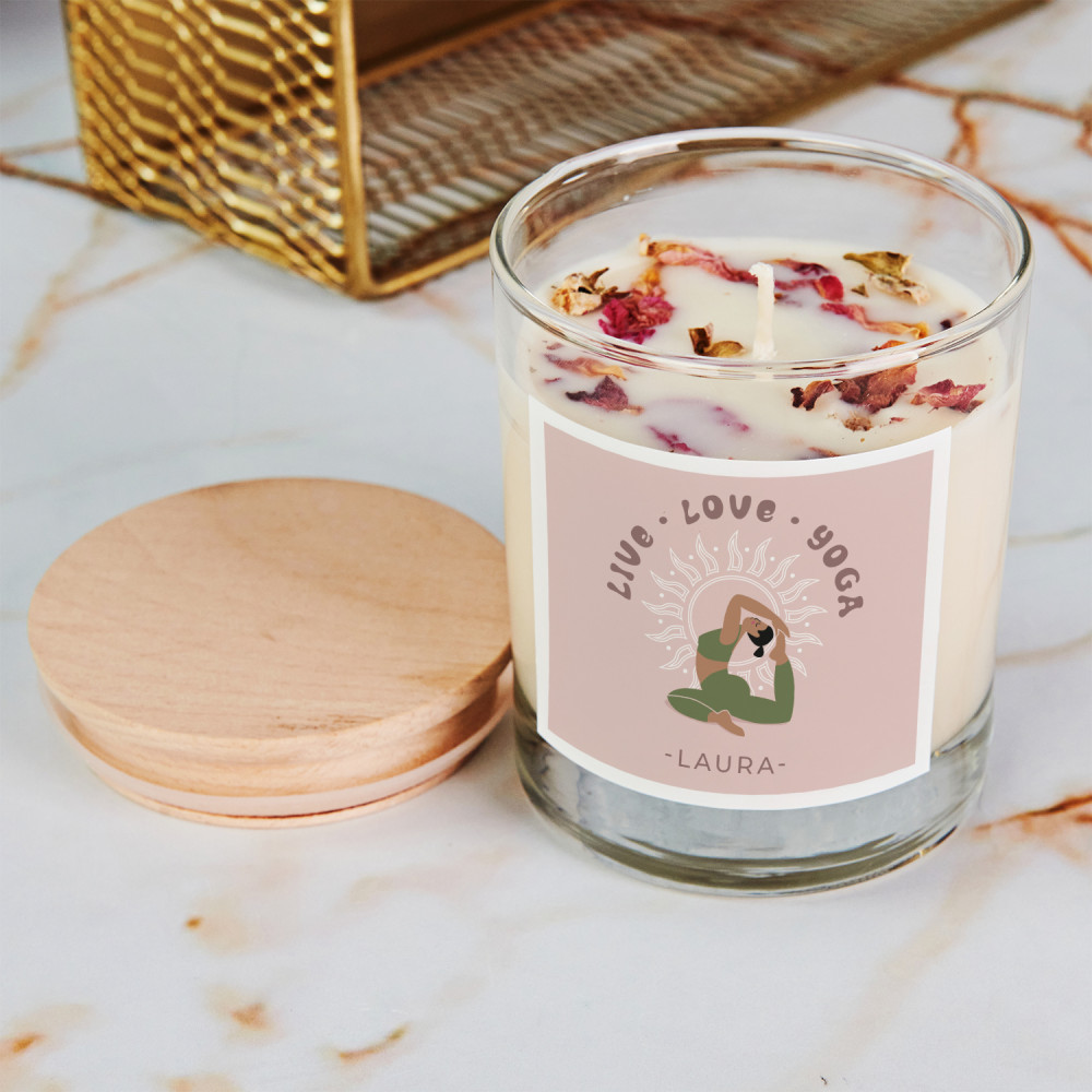 Live love yoga Świeca Zapachowa MyGiftDna.pl