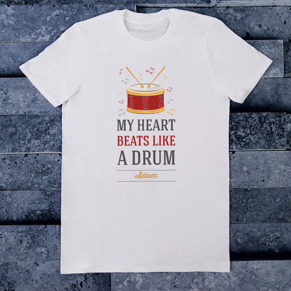 My heart beats like a drum koszulka m ska z nadrukiem mygiftdna pl