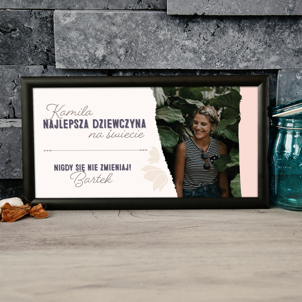 Najlepsza dziewczyna na świecie - wydruk obramowany - MyGiftDna.pl