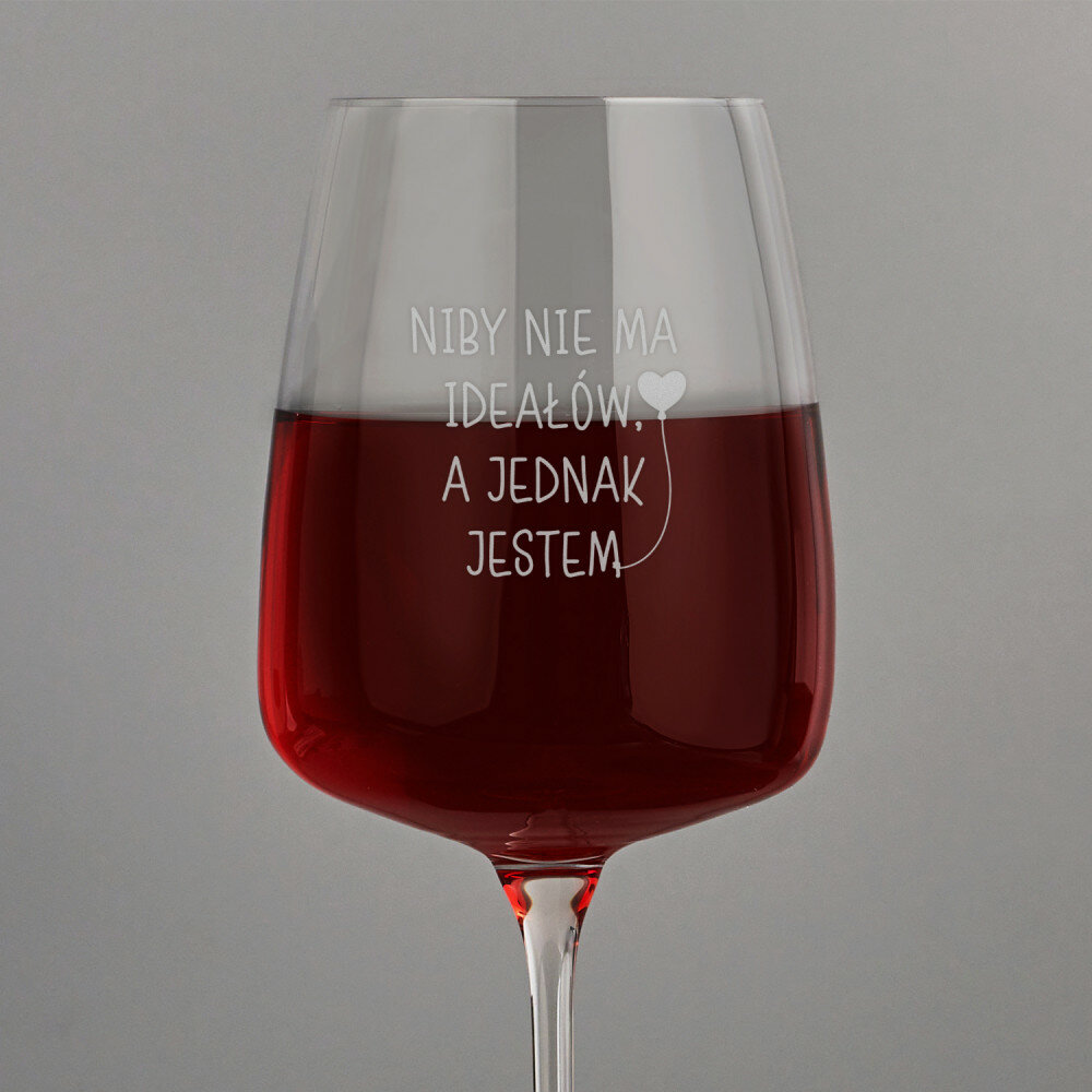 Nie ma ideałów Duży kieliszek do wina 600 ml MyGiftDna.pl
