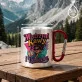 Kubek Metalowy z Karabińczykiem Na Dzień Mamy Prezent Dla Mamy Kobiety: Kawowy Retro Humor Kubek Metalowy z Karabińczykiem Na Dzień Mamy Prezent Dla Mamy Kobiety: Kawowy Retro Humor
