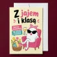 Kartka z Życzeniami Na Święta Wielkanocne Dla Kobiety: Humor Z Jajem Kartka z Życzeniami Na Święta Wielkanocne Dla Kobiety: Humor Z Jajem