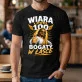 Koszulka Męska Dla Osoby Wierzącej Prezent Dla Kobiety: Wiara Level 100