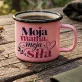 Kubek Emaliowany Dla Młodej Mamy Prezent Na Dzień Mamy Dla Kobiety: Czuła Elegancja Kubek Emaliowany Dla Młodej Mamy Prezent Na Dzień Mamy Dla Kobiety: Czuła Elegancja