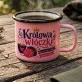 Kubek Emaliowany Dla Dziewiarki Prezent Dla Kobiety: Włóczkowy Szyk Kubek Emaliowany Dla Dziewiarki Prezent Dla Kobiety: Włóczkowy Szyk