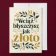 Kartka z Życzeniami Na Złote Gody Dla Kobiety: Botaniczne Złote Lśnienie Kartka z Życzeniami Na Złote Gody Dla Kobiety: Botaniczne Złote Lśnienie
