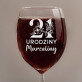 21 urodziny kwiaty - Grawerowany Kieliszek do wina