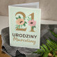 21 urodziny kwiaty - kartka z życzeniami