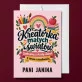 Kartka Personalizowana Na Dzień Nauczyciela Przedszkole Prezent Dla Nauczyciela Kobiety: Kreatorka Małych Światów