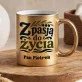 Złoty Kubek Dla Nauczyciela Biologii Prezent Na Dzień Nauczyciela Dla Mężczyzny: Z Pasją Do Życia