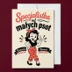 Kartka z Życzeniami Dla Pani Dla Kobiety: Figlarna Retro Maskotka Kartka z Życzeniami Dla Pani Dla Kobiety: Figlarna Retro Maskotka