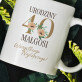 40 urodziny kwiaty - Personalizowany Kubek