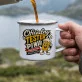 Kubek Emaliowany Dla Niego Prezent Na Walentynki Dla Mężczyzny: Piwna Typografia Retro Kubek Emaliowany Dla Niego Prezent Na Walentynki Dla Mężczyzny: Piwna Typografia Retro