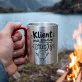 Kubek Metalowy z Karabińczykiem Dla Klienta Prezent Dla Mężczyzny: Ironiczny Klient Kubek Metalowy z Karabińczykiem Dla Klienta Prezent Dla Mężczyzny: Ironiczny Klient