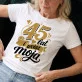 Koszulka Damska Biała Na 45 Rocznicę Ślubu Prezent Na Walentynki Dla Kobiety: Retro Miłosna Typografia