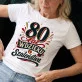 Koszulka Damska Biała Na 80 Prezent Dla Kobiety: Retro Elegancja