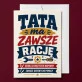 Kartka z Życzeniami Na Dzień Taty Dla Taty Mężczyzny: Tata Z Przymrużeniem Oka Kartka z Życzeniami Na Dzień Taty Dla Taty Mężczyzny: Tata Z Przymrużeniem Oka