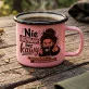 Kubek Emaliowany Na Święta Prezent Dla Kobiety: Kawowy Humor Poranny Kubek Emaliowany Na Święta Prezent Dla Kobiety: Kawowy Humor Poranny