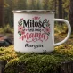 Kubek Emaliowany Dla Młodej Mamy Prezent Na Dzień Mamy Dla Kobiety: Miłość Nosi Imię Mama Kubek Emaliowany Dla Młodej Mamy Prezent Na Dzień Mamy Dla Kobiety: Miłość Nosi Imię Mama