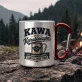 Kubek Metalowy z Karabińczykiem Na Pępkowe Prezent Dla Kobiety: Kawa Na Karabińczyku Kubek Metalowy z Karabińczykiem Na Pępkowe Prezent Dla Kobiety: Kawa Na Karabińczyku