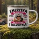 Kubek Emaliowany Dla Emerytki Prezent Na Emeryturę Dla Kobiety: Emerytka Na Pełny Etat Kubek Emaliowany Dla Emerytki Prezent Na Emeryturę Dla Kobiety: Emerytka Na Pełny Etat