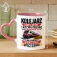 Kubek Z Nadrukiem Dla Kolejarza Prezent Dla Mężczyzny: Kolejarz Na Właściwych Torach Kubek Z Nadrukiem Dla Kolejarza Prezent Dla Mężczyzny: Kolejarz Na Właściwych Torach
