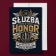 Kartka z Życzeniami Dla Wojskowego Na Przysięgę Wojskową Dla Mężczyzny: Emblemat Honoru Kartka z Życzeniami Dla Wojskowego Na Przysięgę Wojskową Dla Mężczyzny: Emblemat Honoru