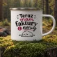 Kubek Emaliowany Na Otwarcie Firmy Prezent Dla Kobiety: Faktury I Kawa Kubek Emaliowany Na Otwarcie Firmy Prezent Dla Kobiety: Faktury I Kawa