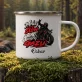 Kubek Emaliowany Dla Motocyklisty Prezent Dla Mężczyzny: Mniej Słów, Więcej Gazu Kubek Emaliowany Dla Motocyklisty Prezent Dla Mężczyzny: Mniej Słów, Więcej Gazu