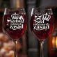 Dwa Kieliszki Do Wina Dla Teściów Prezent Dla Pary: Para Teściów Retro Dwa Kieliszki Do Wina Dla Teściów Prezent Dla Pary: Para Teściów Retro